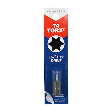 Best Way Tools Best Way Tools Torx 1/4 in. X 1 in. L T4 Screwdriver Bit Carbon Steel 1 pc 86188